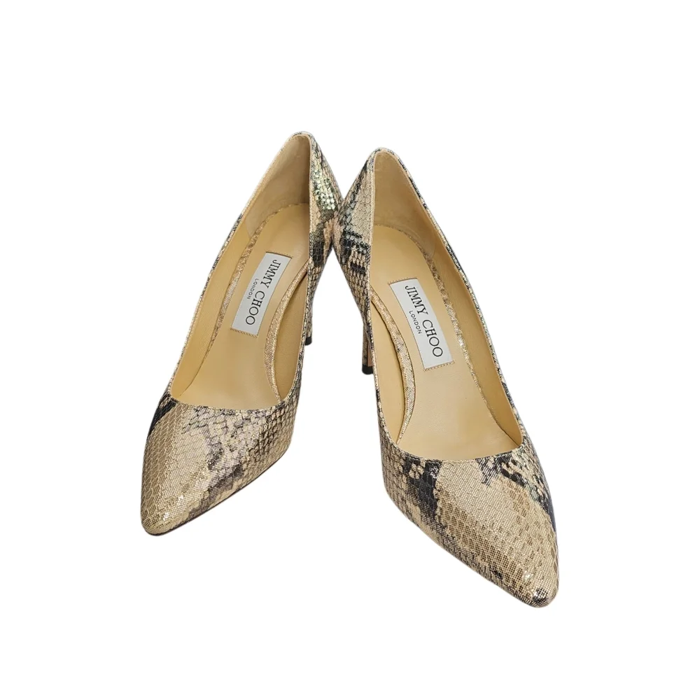 ❤️SPECIAL❤️NWT.JIMMY CHOO Romy 85 In Metallic Snakeprint Leather - Picture 13 of 13